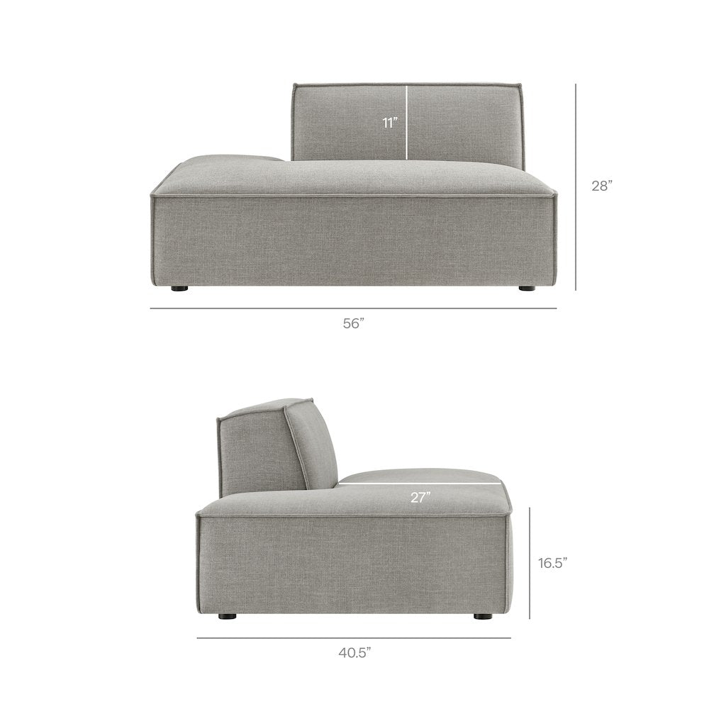 Restore 4-Piece Performance Fabric Modular L-Shaped Armless Sect. Sofa