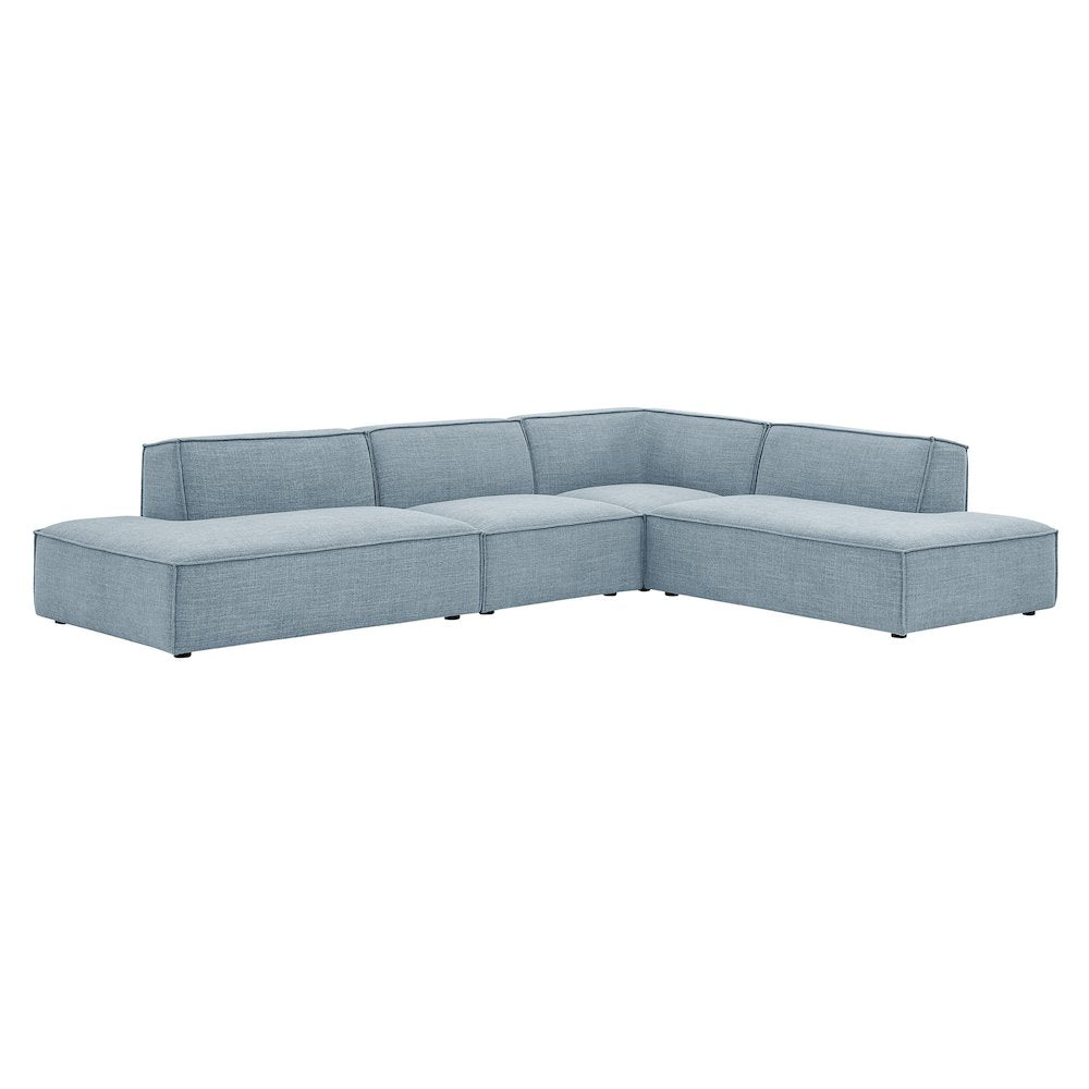 Restore 4-Piece Performance Fabric Modular L-Shaped Armless Sect. Sofa