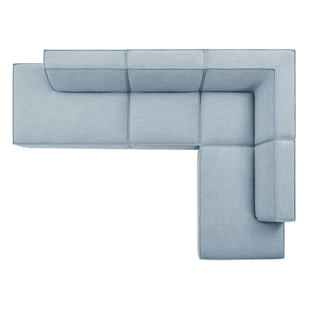 Restore 4-Piece Performance Fabric Modular L-Shaped Armless Sect. Sofa