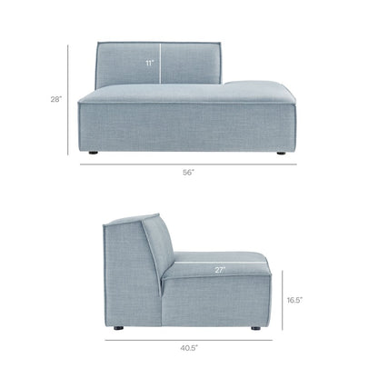 Restore 4-Piece Performance Fabric Modular L-Shaped Armless Sect. Sofa