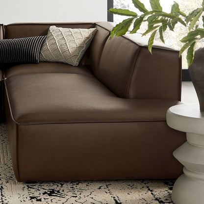 Restore 4-Piece Vegan Leather Modular L-Shaped Armless Sectional Sofa