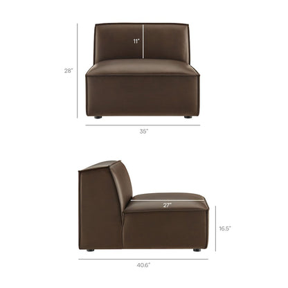 Restore 4-Piece Vegan Leather Modular L-Shaped Armless Sectional Sofa
