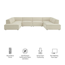 Restore 6-Piece Performance Fabric Upholstered U-Shaped Sectional Sofa