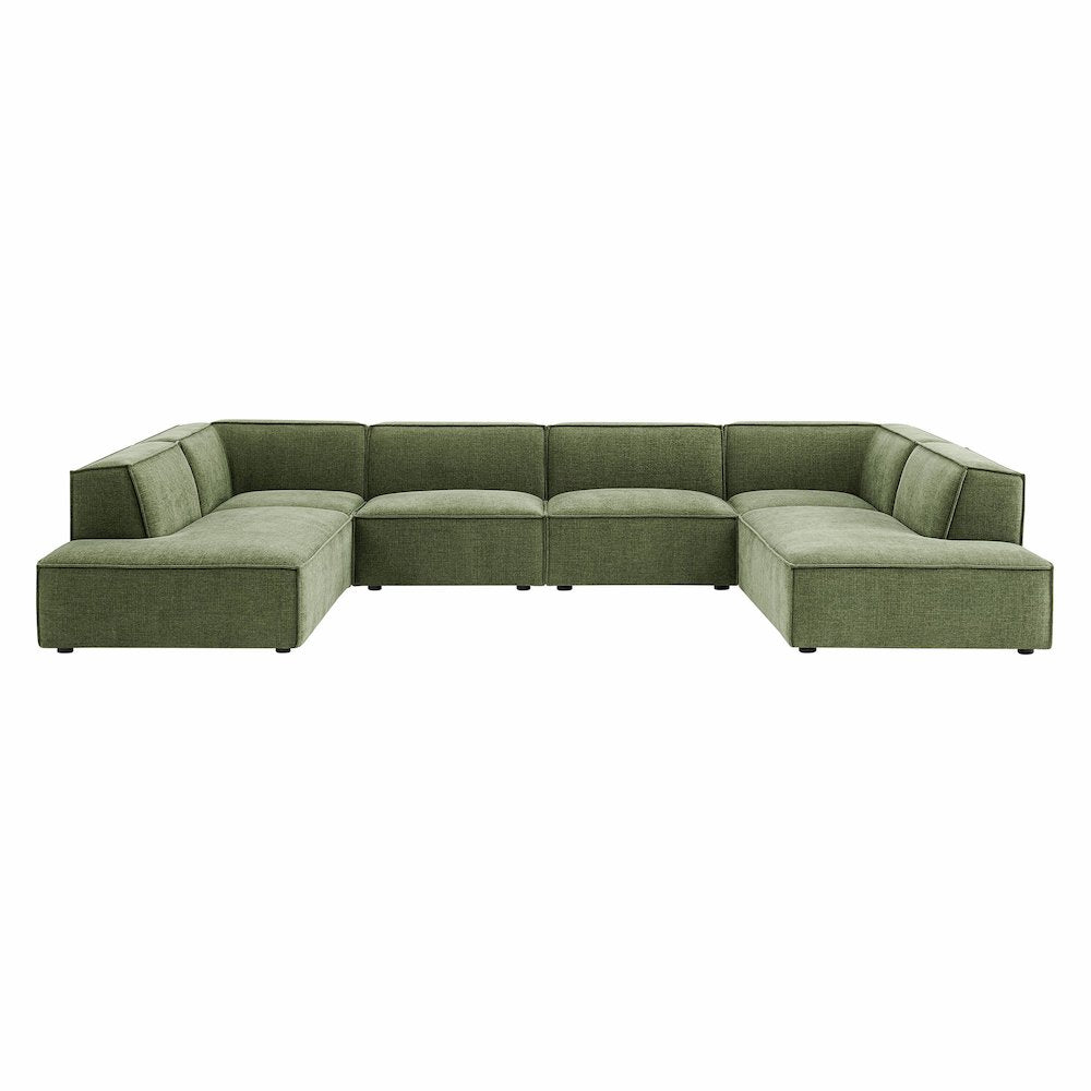 Restore 6-Piece Performance Fabric Upholstered U-Shaped Sectional Sofa