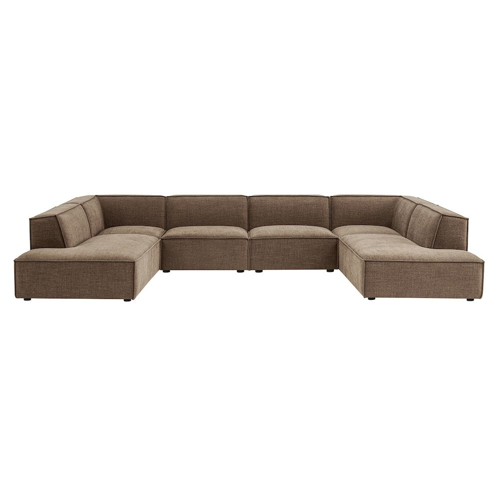 Restore 6-Piece Performance Fabric Upholstered U-Shaped Sectional Sofa