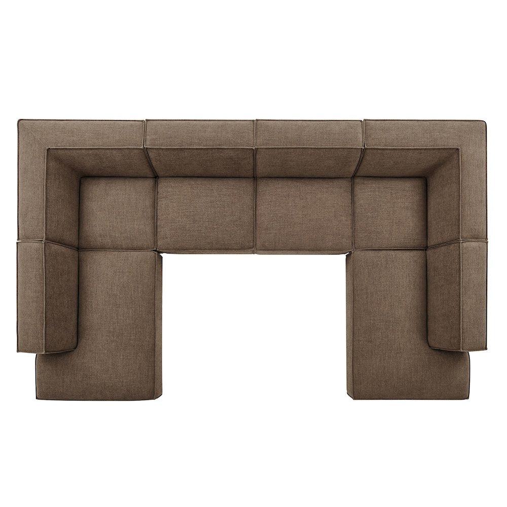 Restore 6-Piece Performance Fabric Upholstered U-Shaped Sectional Sofa