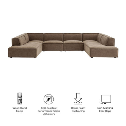 Restore 6-Piece Performance Fabric Upholstered U-Shaped Sectional Sofa