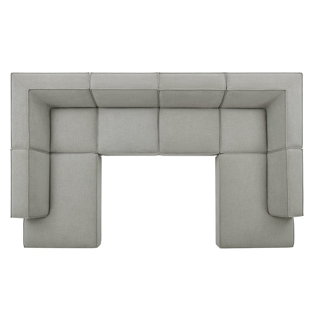 Restore 6-Piece Performance Fabric Upholstered U-Shaped Sectional Sofa