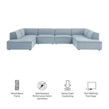 Restore 6-Piece Performance Fabric Upholstered U-Shaped Sectional Sofa