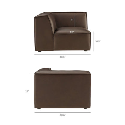 Restore 6-Piece Vegan Leather U-Shaped Armless Sectional Sofa