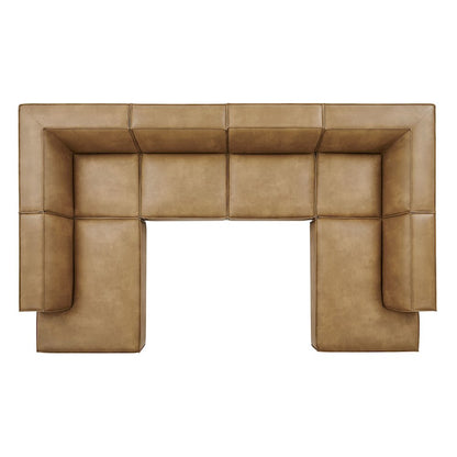 Restore 6-Piece Vegan Leather U-Shaped Armless Sectional Sofa