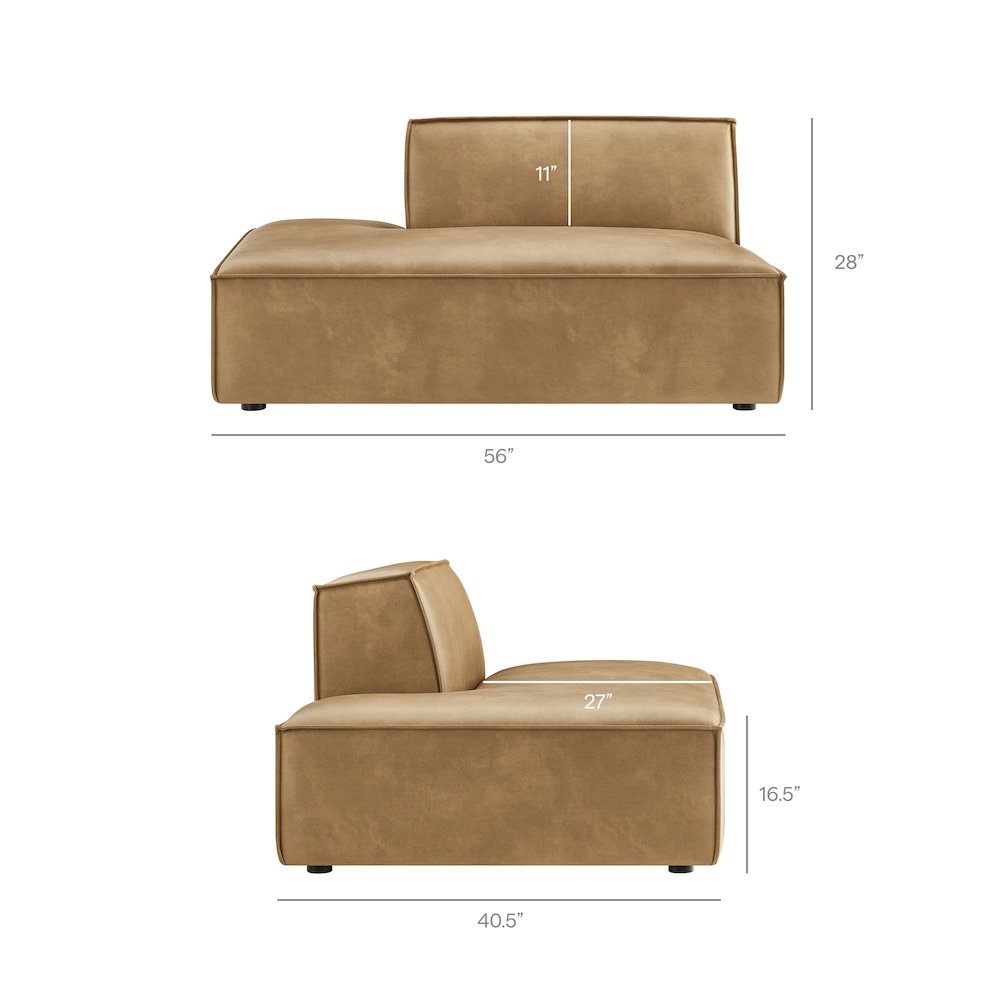 Restore 6-Piece Vegan Leather U-Shaped Armless Sectional Sofa