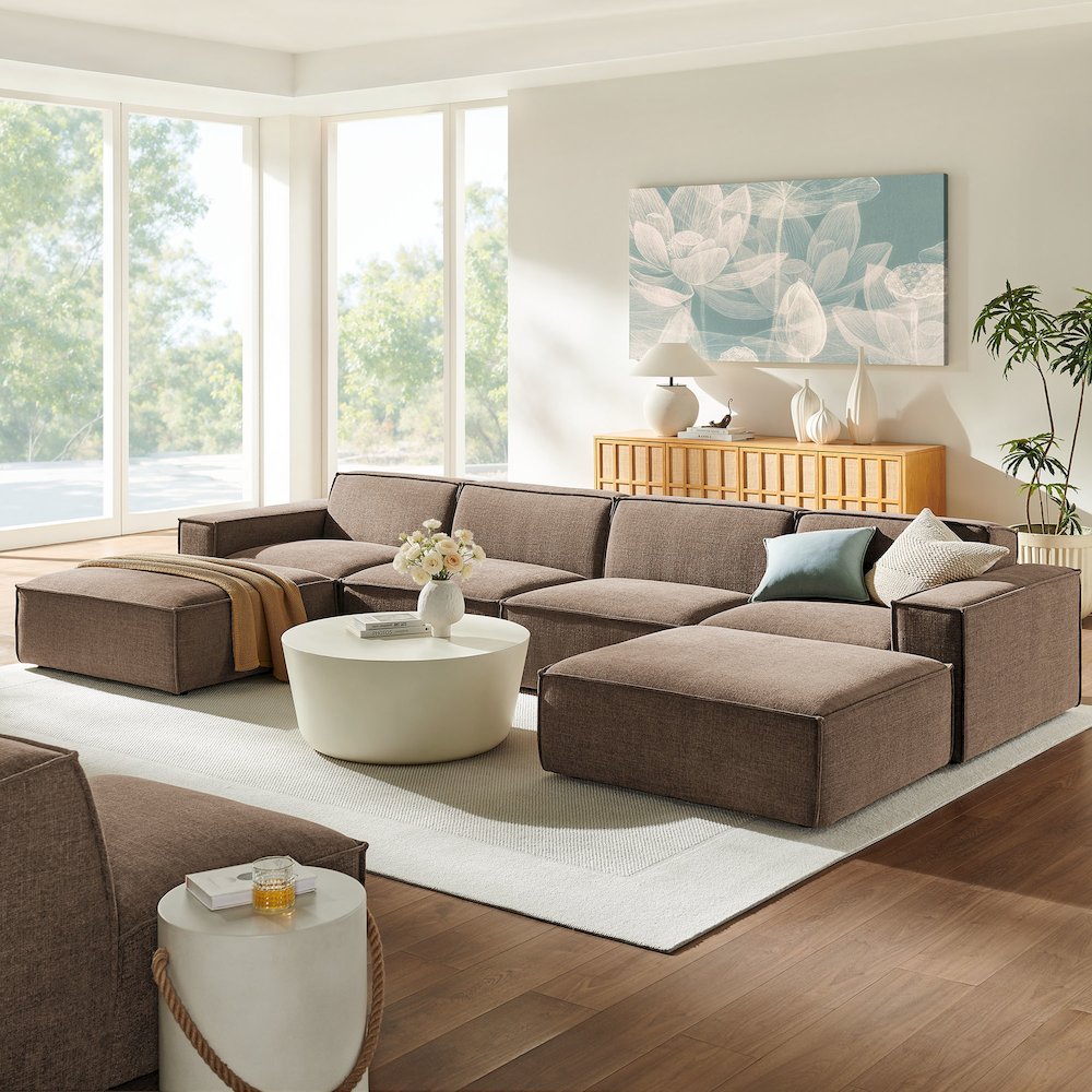 Restore 6-Piece Performance Fabric Upholstered Modular Sectional Sofa