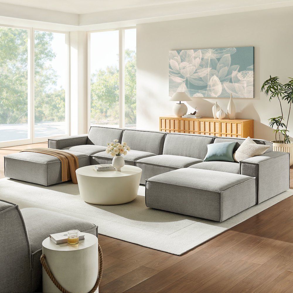 Restore 6-Piece Performance Fabric Upholstered Modular Sectional Sofa