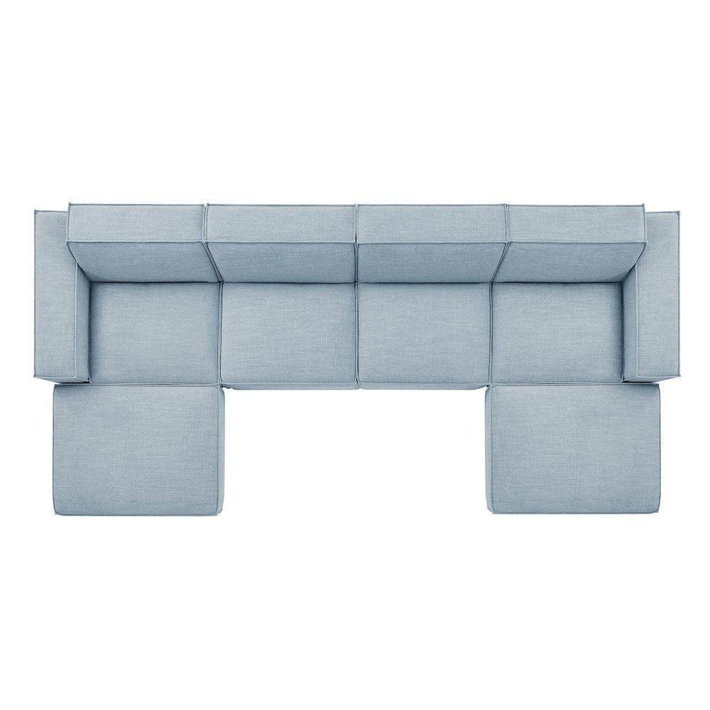 Restore 6-Piece Performance Fabric Upholstered Modular Sectional Sofa