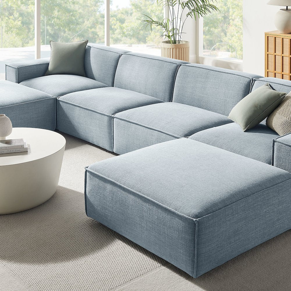 Restore 6-Piece Performance Fabric Upholstered Modular Sectional Sofa