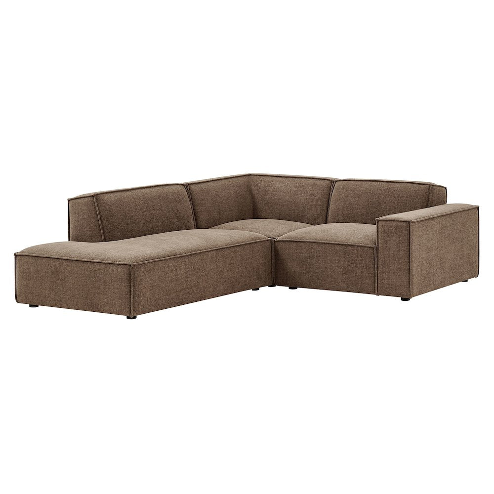 Restore 3-Piece Performance Fabric Upholstered Modular L-Shaped Sectional Sofa