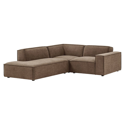 Restore 3-Piece Performance Fabric Upholstered Modular L-Shaped Sectional Sofa