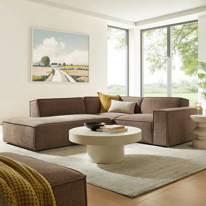 Restore 3-Piece Performance Fabric Upholstered Modular L-Shaped Sectional Sofa