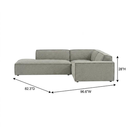Performance Fabric Modular L-Shaped Sectional Sofa for Living Room, Pewter