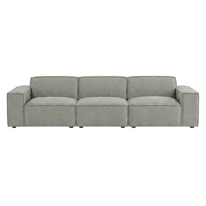 Performance Fabric Modular L-Shaped Sectional Sofa for Living Room, Pewter