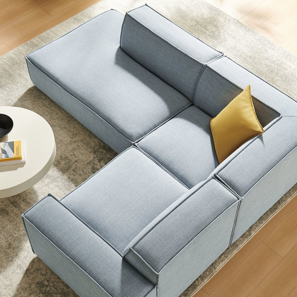 Restore 3-Piece Performance Fabric Upholstered Modular L-Shaped Sectional Sofa