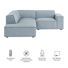 Restore 3-Piece Performance Fabric Upholstered Modular L-Shaped Sectional Sofa