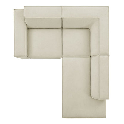 Restore 3-Piece Performance Fabric Upholstered Modular L-Shaped Sectional Sofa