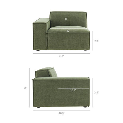 Restore 3-Piece Performance Fabric Upholstered Modular L-Shaped Sectional Sofa