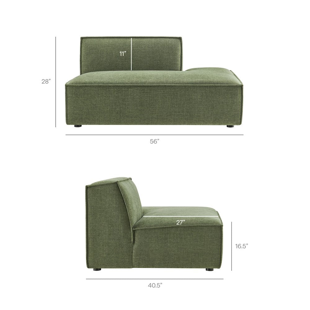 Restore 3-Piece Performance Fabric Upholstered Modular L-Shaped Sectional Sofa