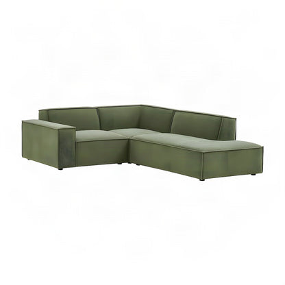 Performance Fabric Modular L-Shaped Sectional Couch, Set of 3, Foliage