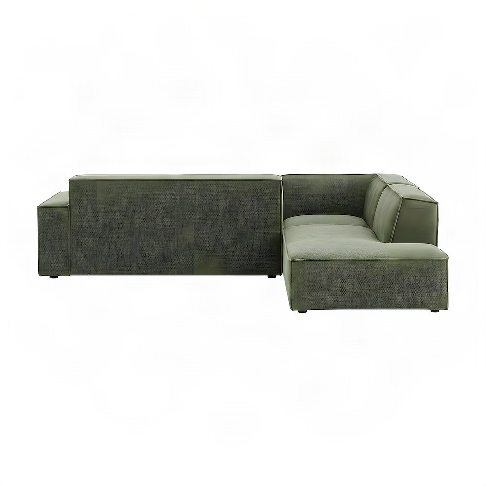 Performance Fabric Modular L-Shaped Sectional Couch, Set of 3, Foliage