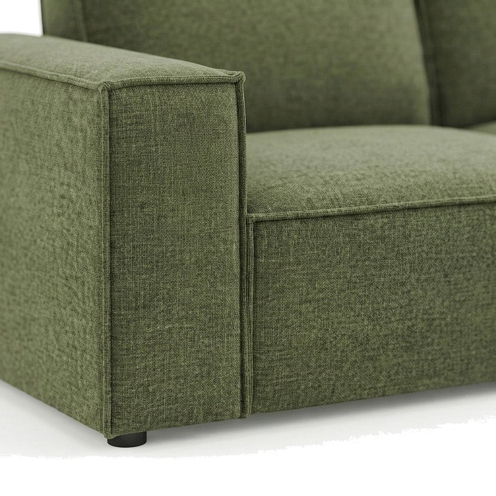 Performance Fabric Modular L-Shaped Sectional Couch, Set of 3, Foliage