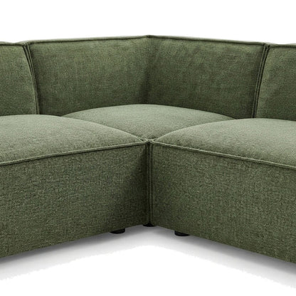Performance Fabric Modular L-Shaped Sectional Couch, Set of 3, Foliage
