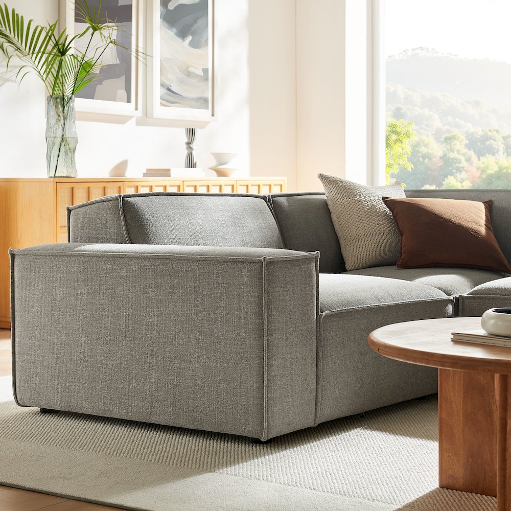 Restore 3-Piece Performance Fabric Upholstered Modular L-Shaped Sectional Sofa