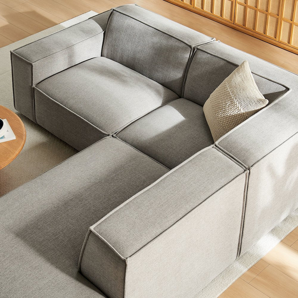 Restore 3-Piece Performance Fabric Upholstered Modular L-Shaped Sectional Sofa