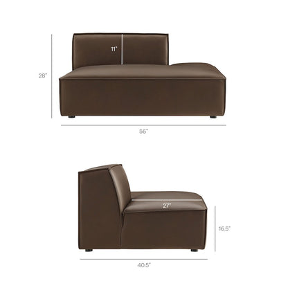 Restore 3-Piece Vegan Leather Modular L-Shaped Sectional Sofa