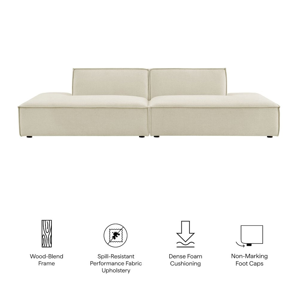 Restore 2-Piece Performance Fabric Upholstered Modular Loveseat