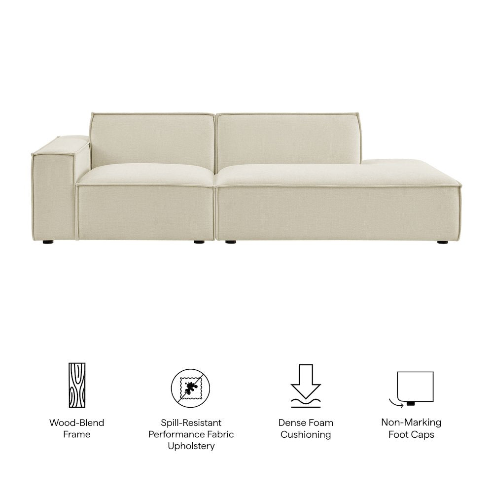 Restore 2-Piece Performance Fabric Upholstered Modular Loveseat