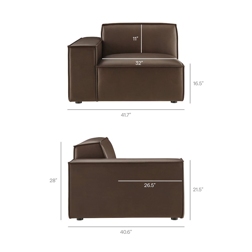 Restore 2-Piece Vegan Leather Modular Loveseat