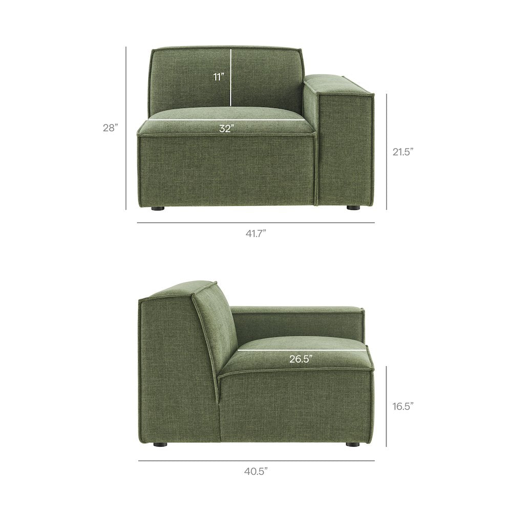 Restore 2-Piece Performance Fabric Upholstered Modular Loveseat