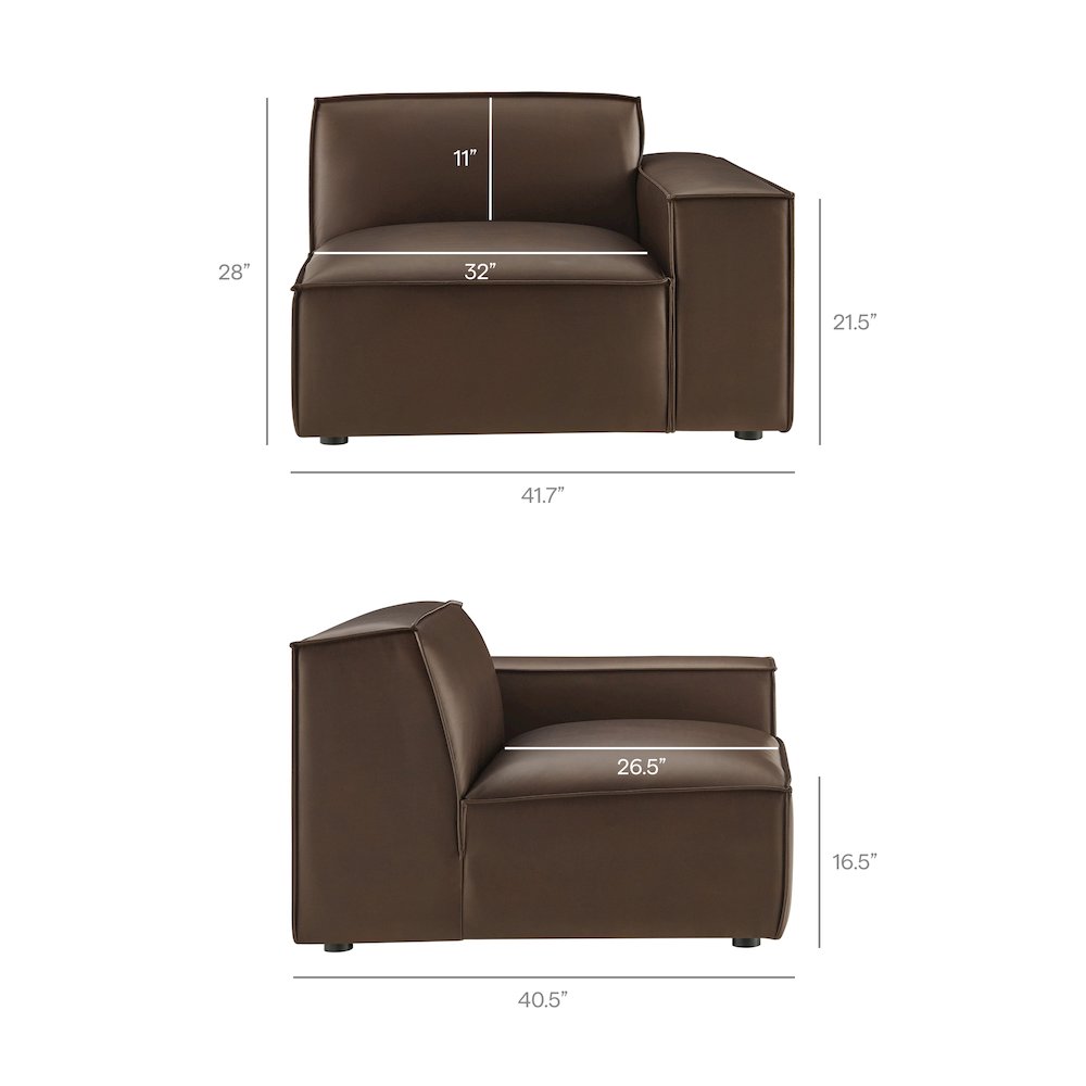Restore 2-Piece Vegan Leather Modular Loveseat