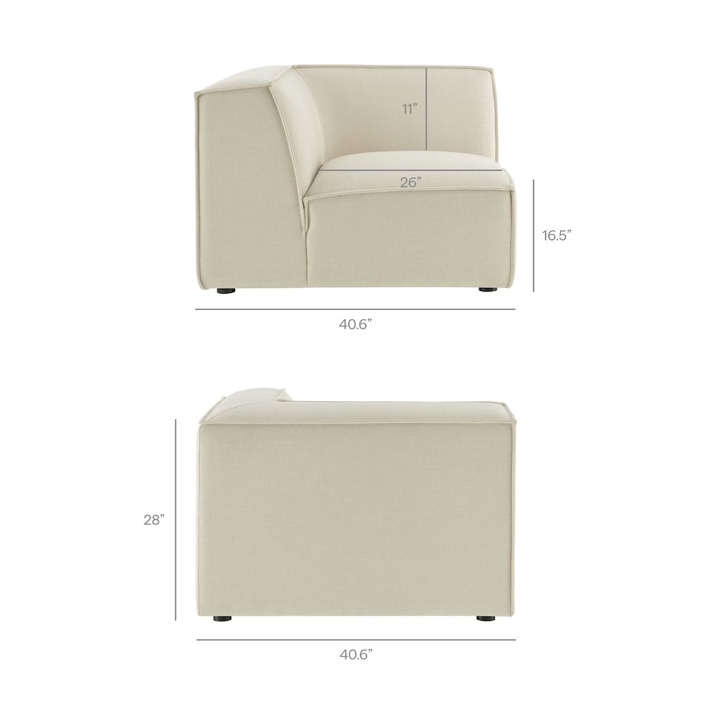 Restore 4-Piece Performance Fabric Upholstered Modular L-Shaped Sofa