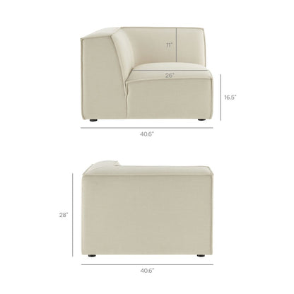Restore 4-Piece Performance Fabric Upholstered Modular L-Shaped Sofa
