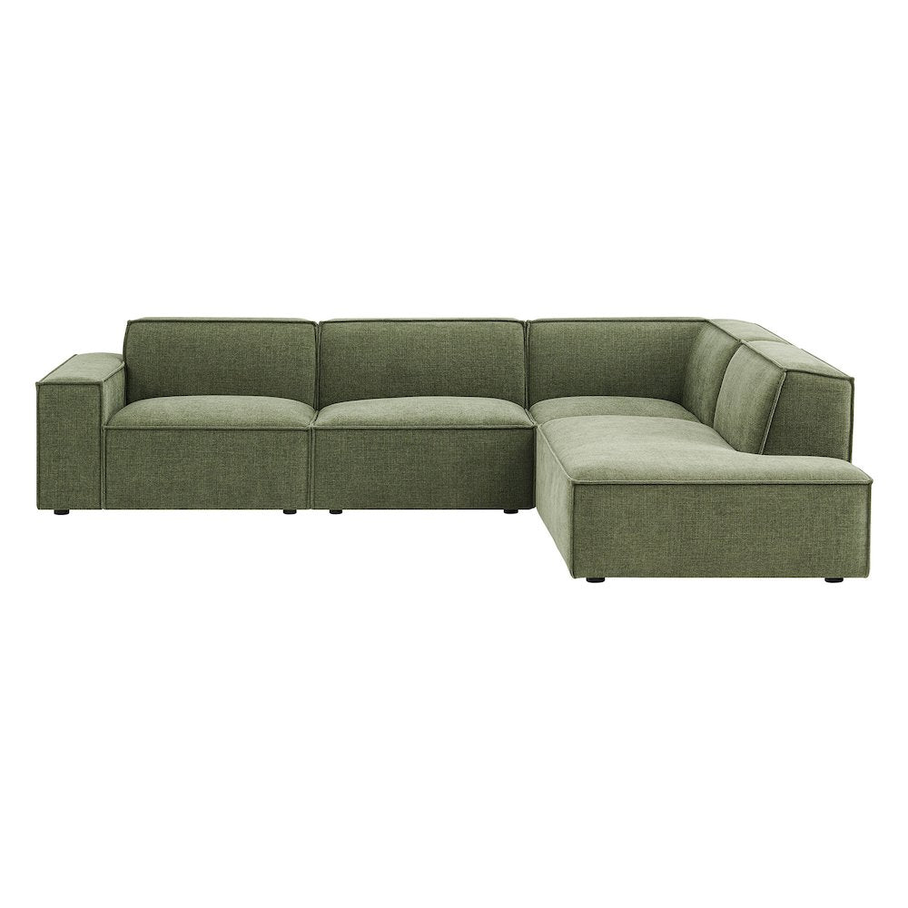 Restore 4-Piece Performance Fabric Upholstered Modular L-Shaped Sofa