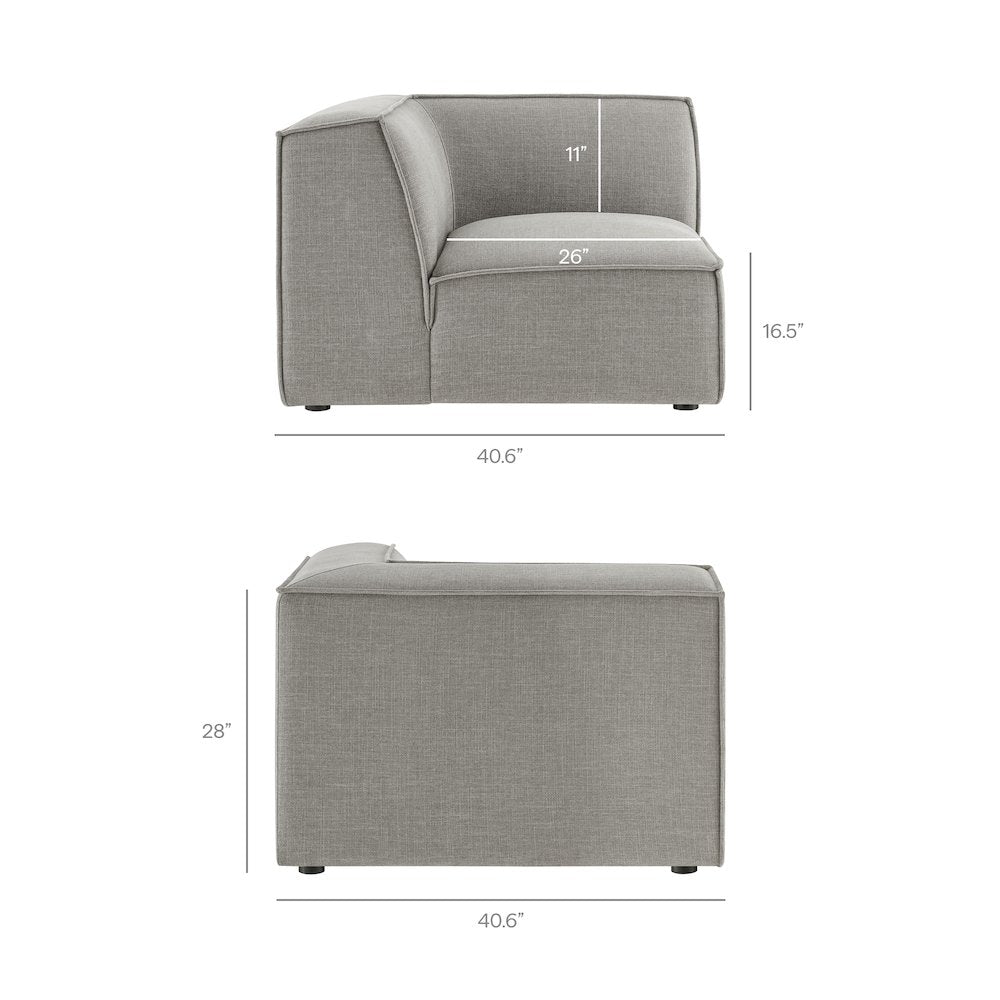 Restore 4-Piece Performance Fabric Upholstered Modular L-Shaped Sofa