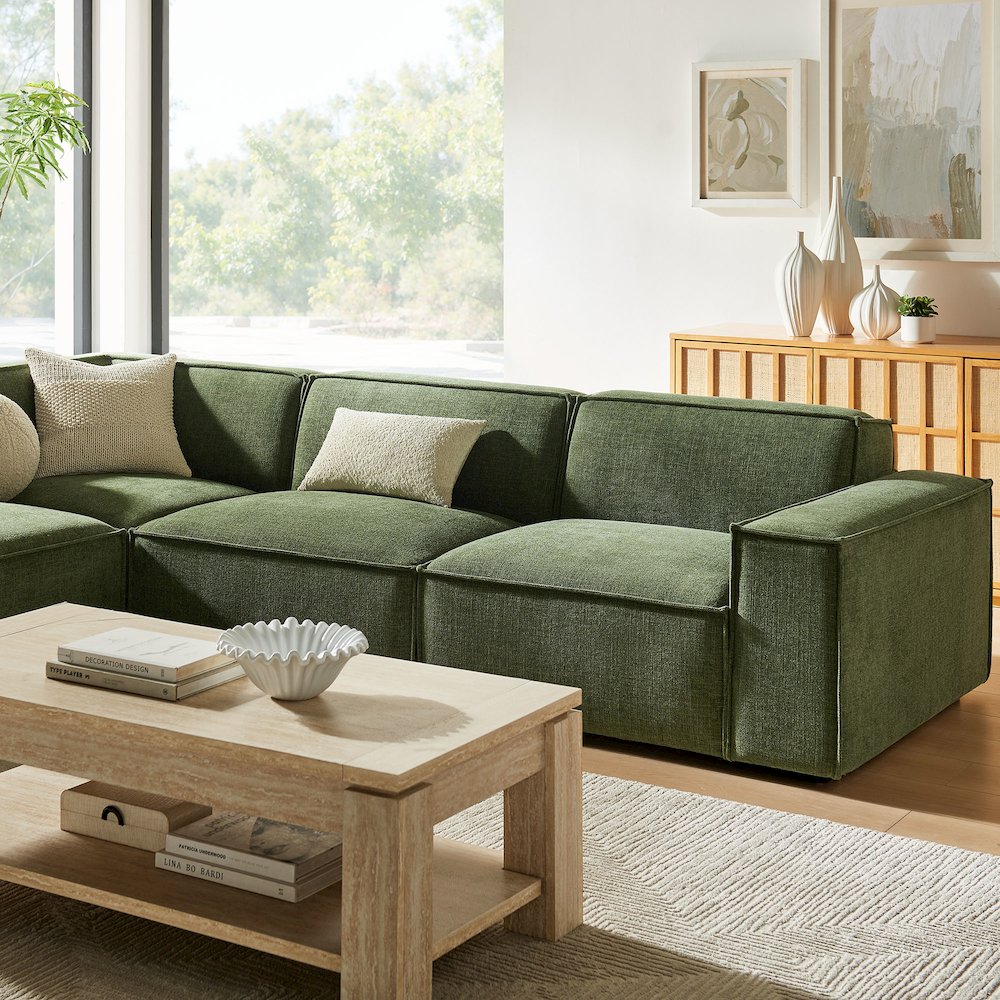 Restore 4-Piece Performance Fabric Upholstered Modular L-Shaped Sofa