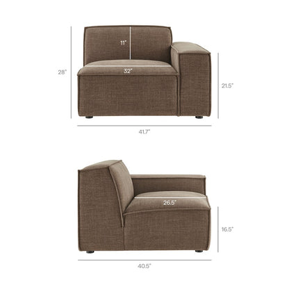 Restore 4-Piece Performance Fabric Upholstered Modular L-Shaped Sofa