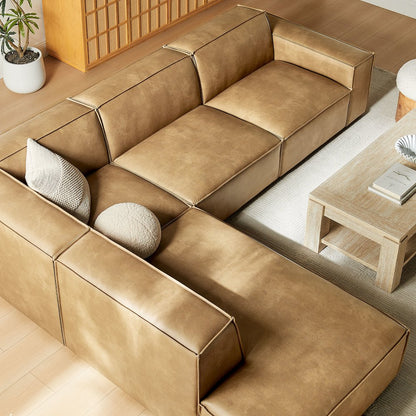 Restore 4-Piece Vegan Leather Modular L-Shaped Sofa