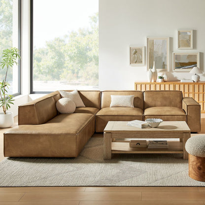 Restore 4-Piece Vegan Leather Modular L-Shaped Sofa